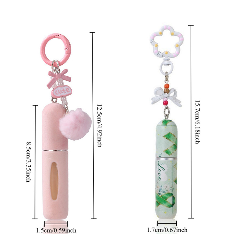 【ขวดเเบ่งน้ำหอมพกพา】ขวดน้ําหอมเปล่า ขวดน้ำหอมแบบแขวนสร้อย 5ml ปั้มเติมก้นขวด แบบพกพามินิ แขวนบนถุง การเดินทาง/ตกแต่ง ราคา ถูกที่สุด ดีลบีเคเค แกลเลอรีภาพที่ 2