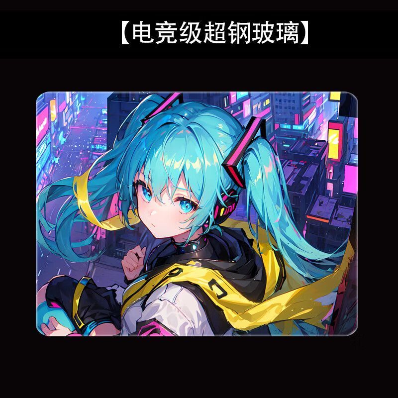 กระจกส่องภาพ Hatsune Miku แผ่นรองเมาส์เกมเล่นเกมเฉพาะกันลื่นกันน้ําความละเอียดสูง Smooth Customi
