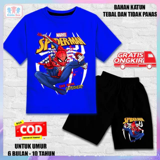 ชุดเสื้อยืดและกางเกงขาสั้นสไปเดอร์แมนสำหรับเด็ก! "สินค้าใหม่" "ดีไซน์สไปเดอร์แมนเท่ ๆ" น่าดูและกำลังฮิต ผ้าฝ้ายเนื้อนุ่