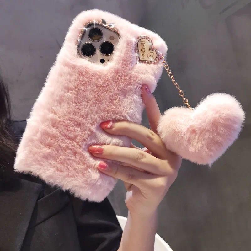 หรูหราเพชร Hairy Heart จี้สําหรับ VIVO V70 V60 V50 V40 Y05 Y400 Y100 Y04 Y03 Y29 Y28 Y27 Y36 Y35 Y20 Y19 Y18 Y17S Y16 Y15S Y21D Shell ของขวัญ