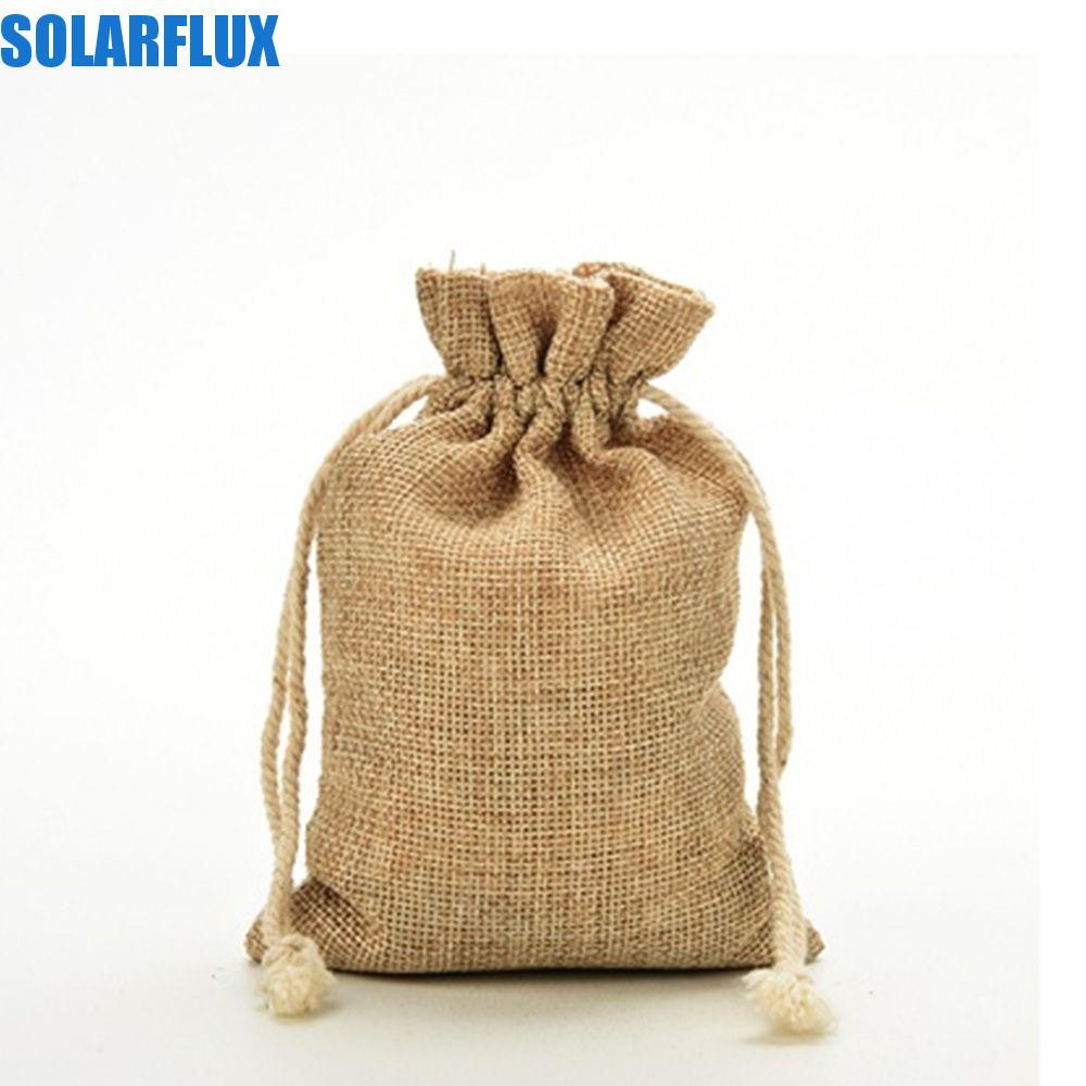 SOLARFLUX Bag Candy Bags 5 ชิ้นกระเป๋า Favour Gunny Drawstring Mini Favor