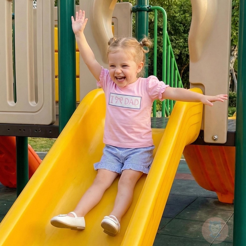 LAA6-Toddler Baby Girl Bow Puff Sleeve T-shirt and Striped Ruffled Shorts Cute Fathers/Mothers Day O