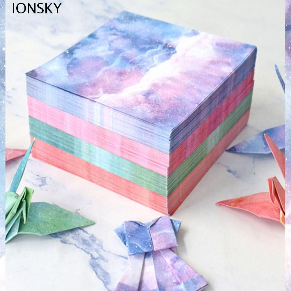IONSKY Origami Paper Handcraft Premium Creativity การออกกําลังกายกระดาษตัด Starry Pattern Square Cra