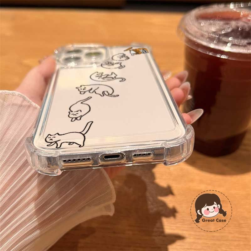 แมวตลกเคสโทรศัพท์ใสสําหรับVivo X300 FE X200S X200 Pro Mini FE X100 Ultra X100s X90 X70 X60 X50 Pro Plus X90S X80 Lite X30 X27 Pro X23 X21 กันกระแทกสี่มุมนุ่ม UD