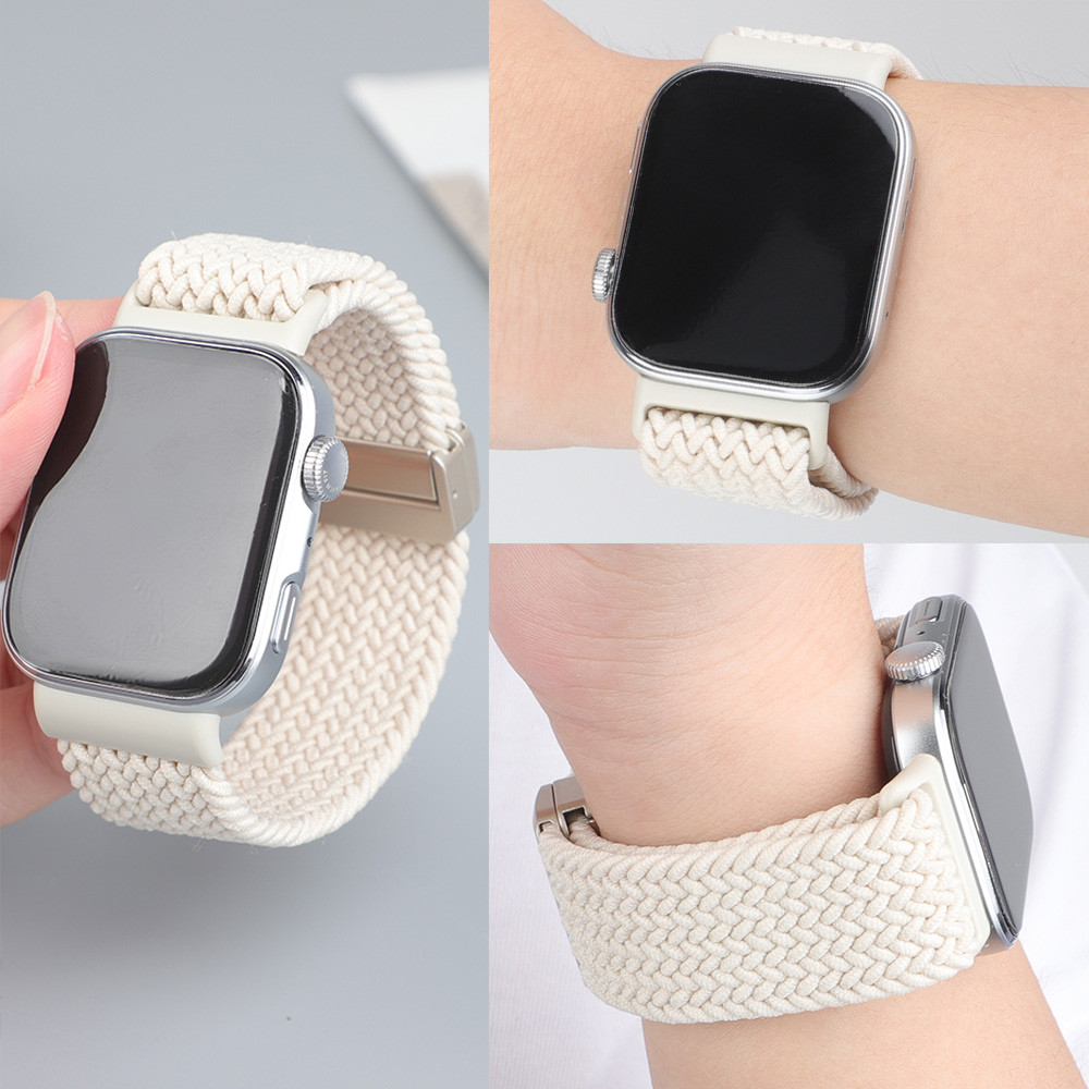 หัวเข็มขัดแม่เหล็กสายไนลอนสําหรับนาฬิกา Huawei Fit 4/4 Pro Sport Breathable Elastic Braided Band สายรัดข้อมือเข็มขัดสร้อยข้อมืออุปกรณ์เสริมสําหรับ Smartwatch Huawei Fit 3