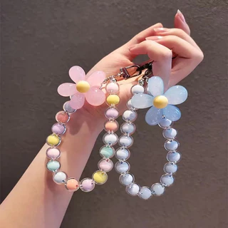 สร้อยข้อมืออุปกรณ์เสริมโทรศัพท์มือถือ สายคล้องข้อมือพวงกุญแจลูกปัด สายจับลูกปัดไข่มุก สายคล้องโทรศัพท์มือถือ