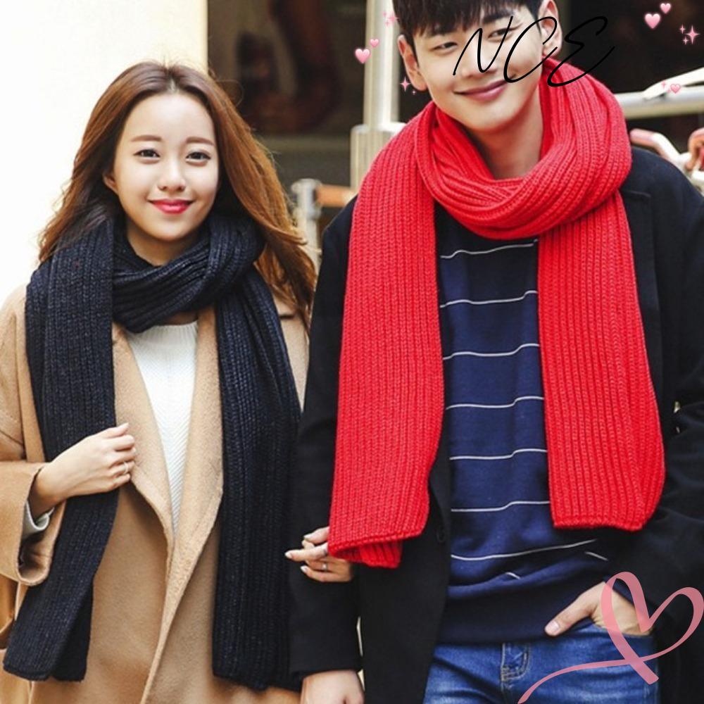 NCE ความร้อนคออุ่น,สไตล์เกาหลี Bib ถักผ้าพันคอ,ฤดูหนาวหนากันลมหลอดอุ่นสําหรับผู้ชายผู้หญิง