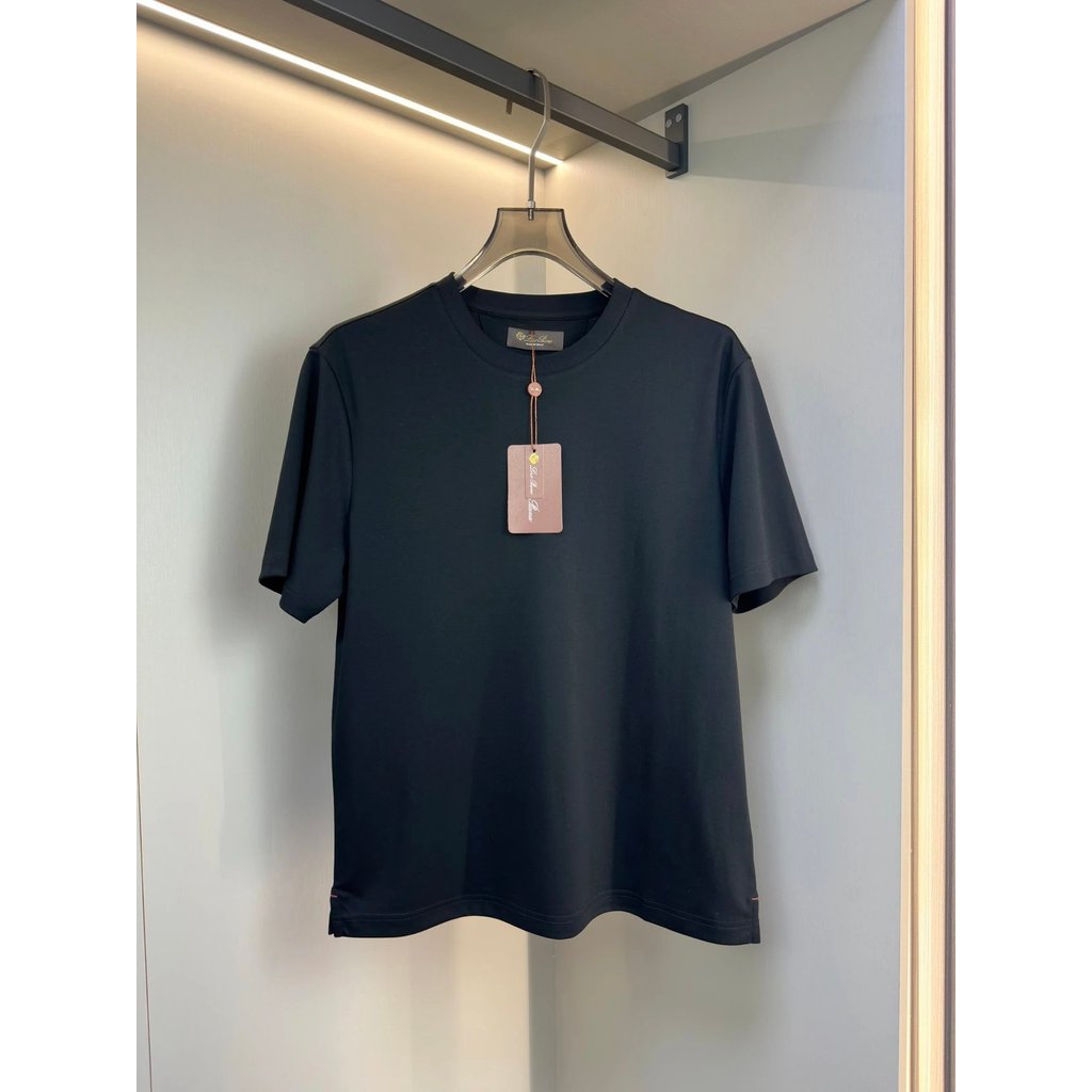 Loro Pian2026 เสื้อยืดแขนสั้นผู้ชายฤดูใบไม้ผลิฤดูร้อนผู้ชาย Uphold แบรนด์ Low-Key Simple Concept คลา