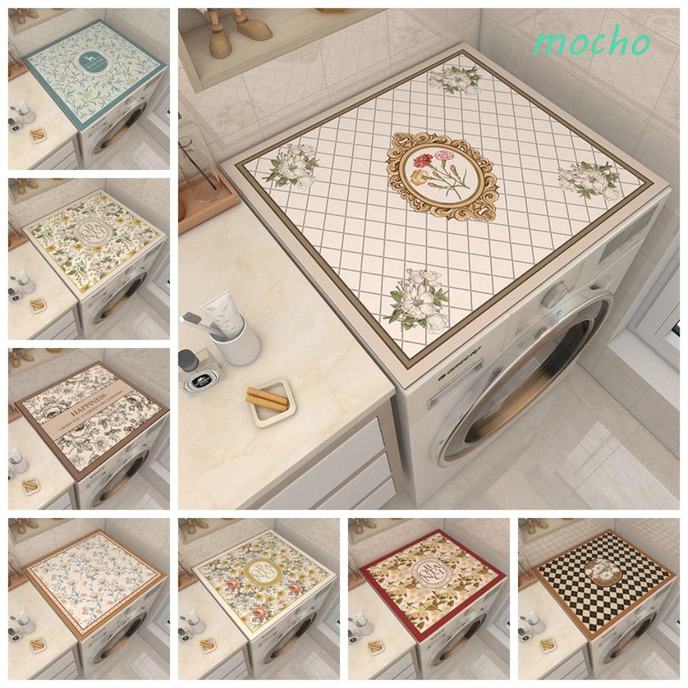 ซักผ้า MOCHO|ฝาครอบกันฝุ่นแผ่นด้านบนตู้เย็นป้องกันการลื่นไถลดูดซับซุปเปอร์ดูดซับสิ่งสกปรกทนขัดพิมพ์แผ่นพื้นตู้เย็น