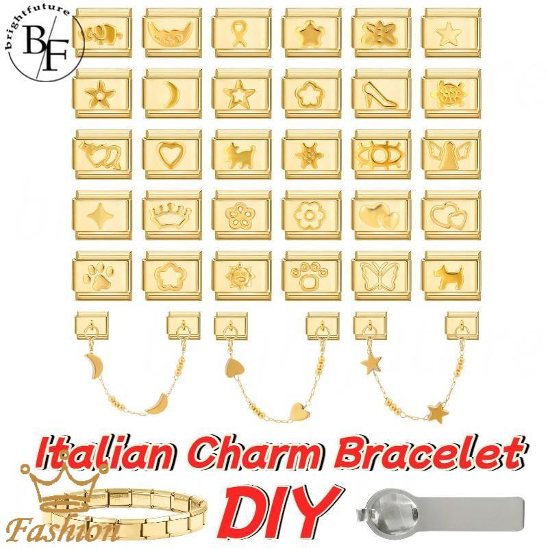 Golden Angel Love สร้อยข้อมือ Charm อิตาเลี่ยน Fit 9 มม. สแตนเลส DIY เครื่องประดับ Retro บุคลิกภาพโมดูลสำหรับสร้อยข้อมือ
