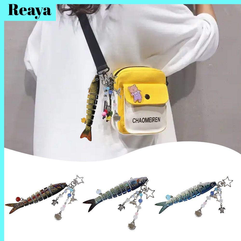 Reaya พวงกุญแจปลา, พลาสติกหลายข้อต่อตะขอปลาพวงกุญแจ, ของขวัญพวงกุญแจเหยื่อปลาจําลองสร้างสรรค์