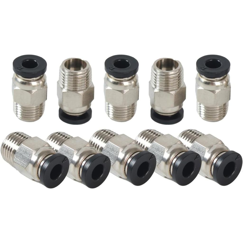 10PCS PC4-M10 Bowden Tube Coupler ชายตรง PTFE Tube Push Pneumatic Connector Fitting สําหรับ E3D-V6 B