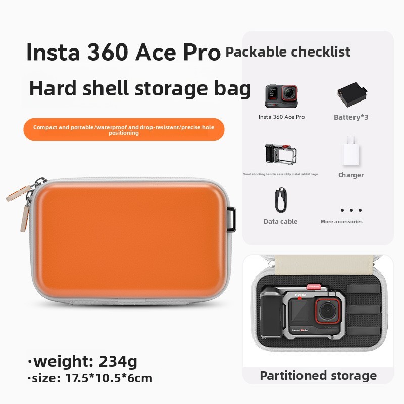 ReadyStock|เคส Insta360 Ace Pro 2 | กระเป๋าเก็บเปลือกแข็ง | ชุดถ่ายภาพถนน เคสพกพา | ที่จัดระเบียบการ
