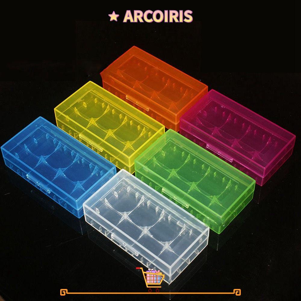แบตเตอรี่ ARCOIRIS กล่องแบตเตอรี่ 18650 พลาสติกกันลื่น คุณภาพสูง 4 AA AA AA แบบพกพา Coloful แบตเตอรี