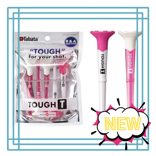 Tabata Golf Tough Tee 80mm Length / Tee-up Height 40mm Pink White GV1424 80 B