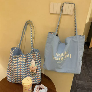 【Zenpy】 กระเป๋าสะพายข้างผ้าแคนวาส ใช้ได้ 2 ด้าน สไตล์เกาหลี, จุของเยอะ ใส่ของใช้ประจำวัน, เหมาะกับนักเรียน-นักเดินทาง, หลายสี P034