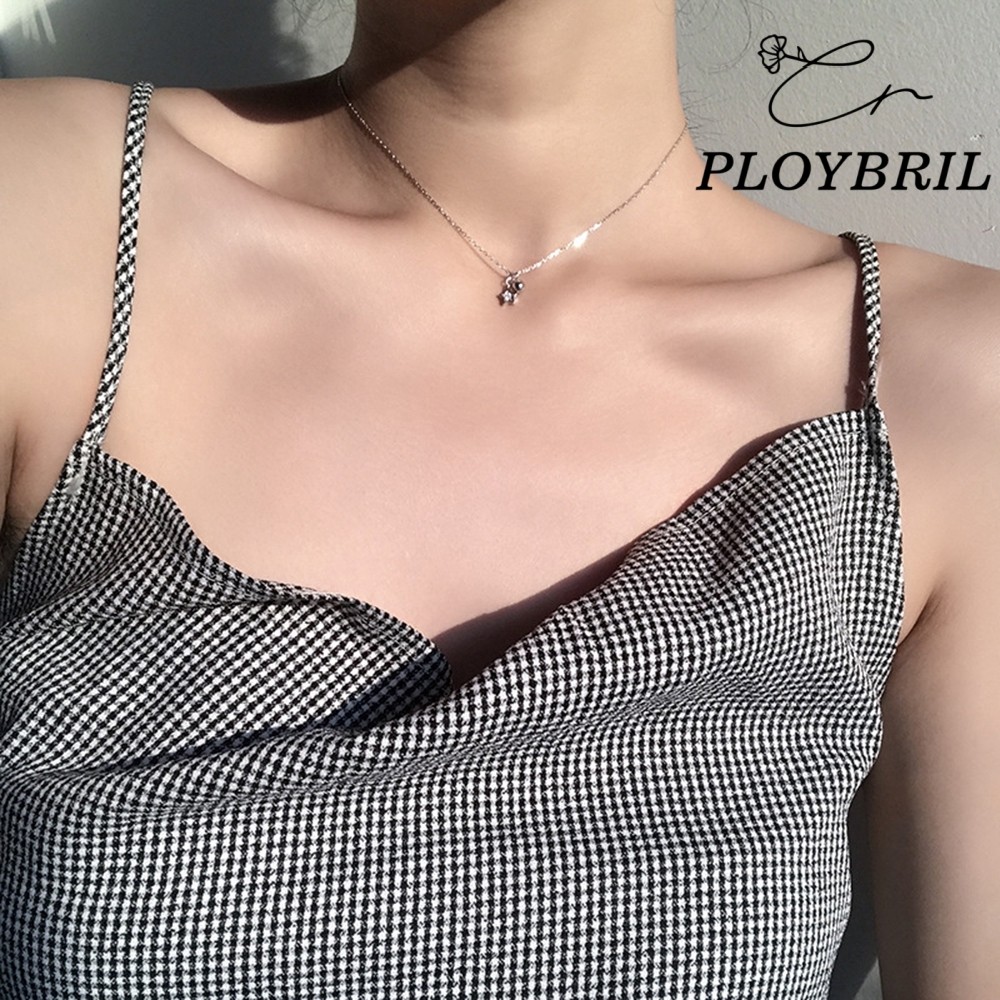 PLOYBRIL สร้อยคอเงิน 925 สายโซ่ จี้รูปดาว แฟชั่นสำหรับผู้หญิง X059