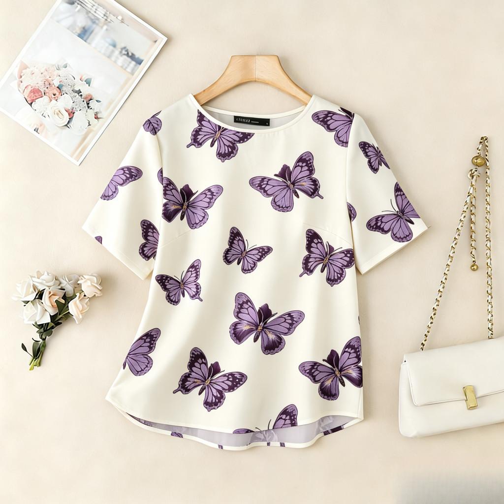 เสื้อยืดแขนสั้นสำหรับผู้หญิง ดีไซน์ทันสมัย สวมใส่ง่ายในทุกโอกาส