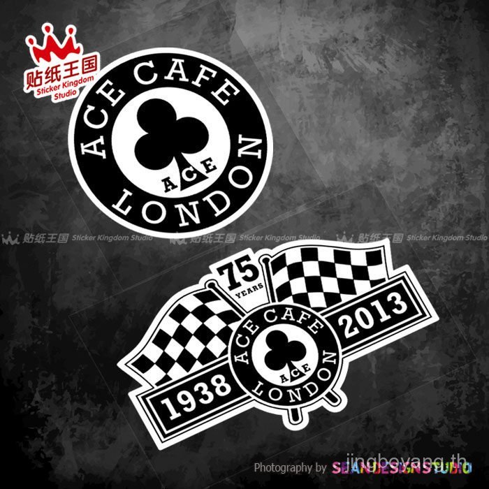 Ace Cafe British Retro Motorcycle Club ครบรอบ 75 ปีรถจักรยานยนต์ตกแต่งสติ๊กเกอร์สะท้อนแสง 19