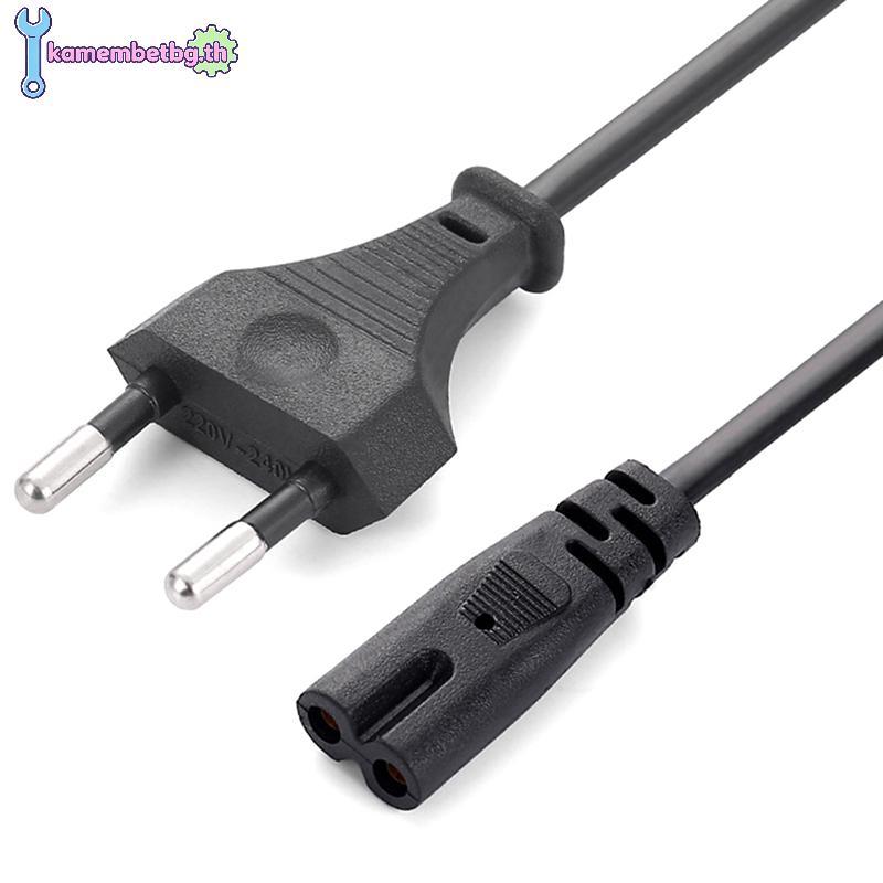 Kamembetbg EU สายไฟ 2pin IEC320 C7 US สายไฟสําหรับ Dell แล็ปท็อปชาร์จ Canon Epson เครื่องพิมพ์วิทยุลําโพง PS4 XBOX LG Sony TH