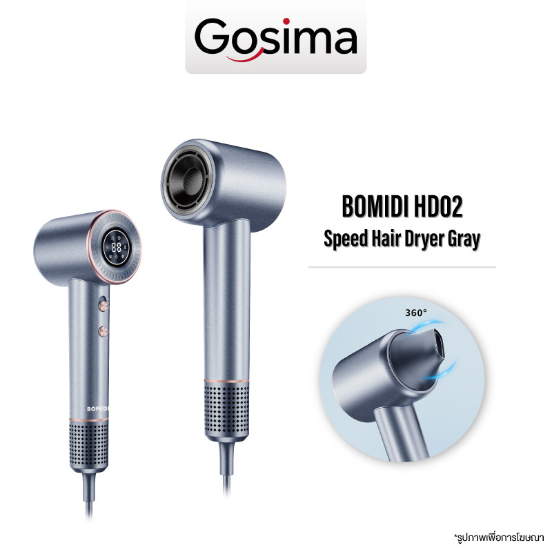 BOMIDI High Speed Hair DryerHD02 ไดร์เป่าผม ความเร็วสูง ไดร์เป่าผมไอออนลบ กำลังไฟ1600W  แห้งไวภายใน 