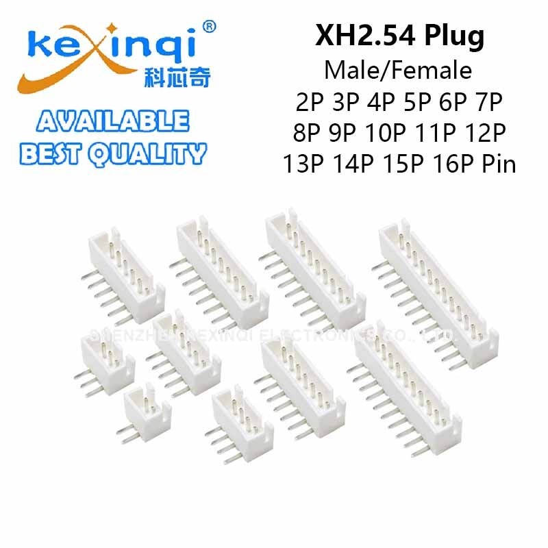 (10-100 ชิ้น) XH2.54 2/3/4/5 Pin Terminals เปลือกพลาสติกชาย Bent Plug + หญิงซ็อกเก็ตสายไฟ XH 2.54 6/