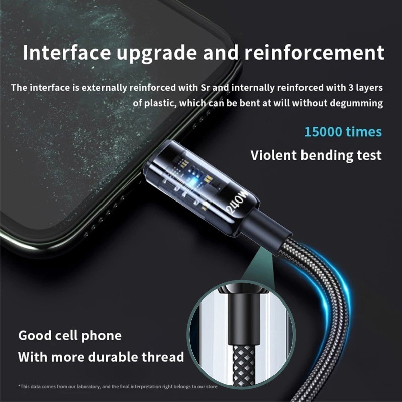 สายชาร์จ USB เป็น Type C ของ Super Flash 240W รูปที่ 4