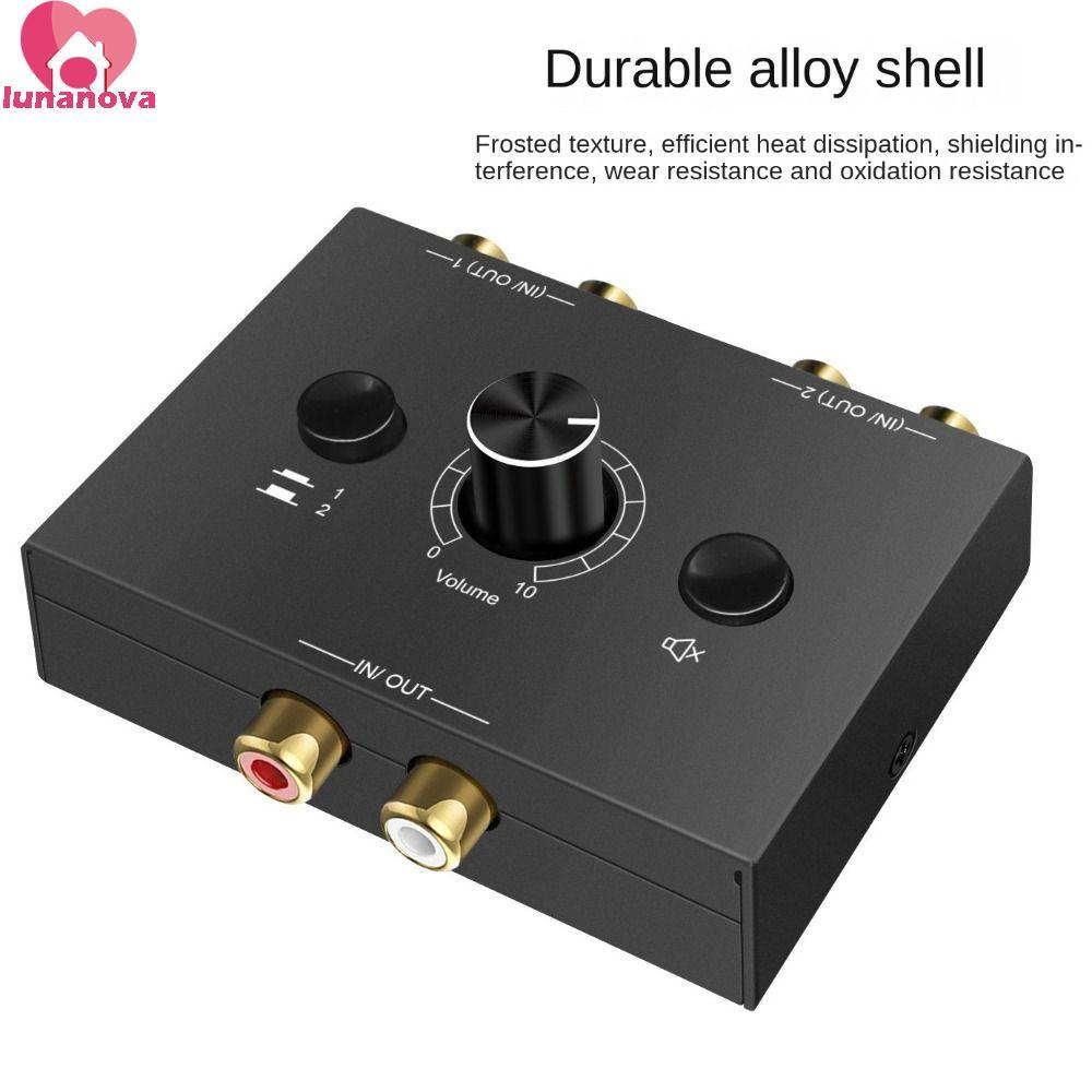 LUNANOVA Audio Switcher, Stereo Splitter Audio Splitter, 2 In 1 Out 3.5mm Jack Optical Fiber Coaxial