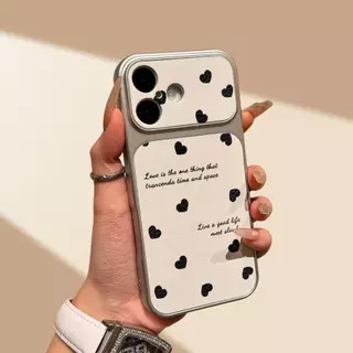 เคสโทรศัพท์ลายหัวใจ ใช้ได้กับ iPhone 13/11/12/17/14/15 Pro Max/16 Pro/15 Plus ทำจากหนังแท้คุณภาพสูง กันกระแทกได้