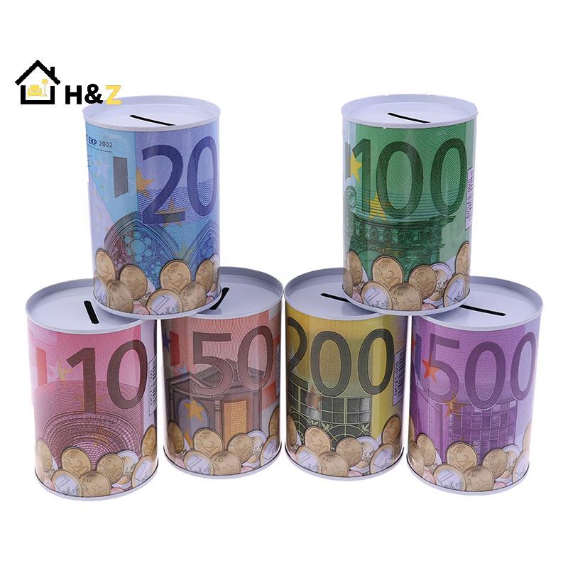 Kaleidoscope Euro Dollar Money Box ปลอดภัยกระบอก Piggy Bank Bank สําหรับเหรียญ Deposit กล่อง Nice