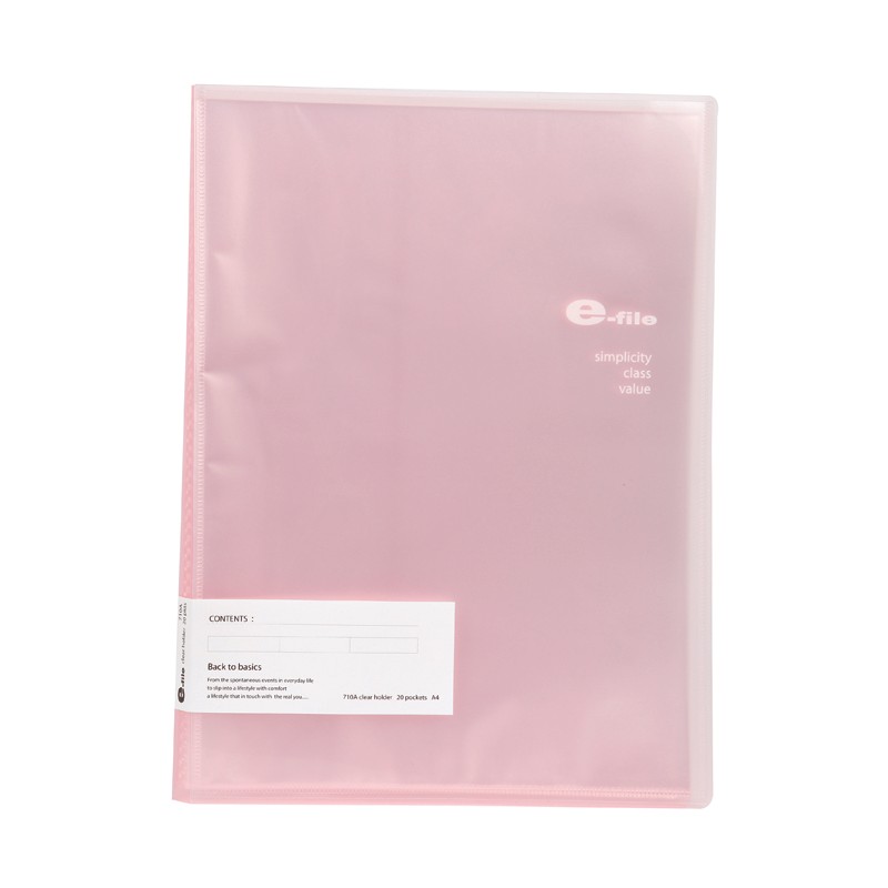 แฟ้มโชว์เอกสาร ชมพู e-file 710A