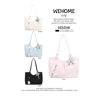 【🚚ส่งสินค้าพร้อมส่ง】WEHOME Joy Bag ins สไตล์คาซิวัล เป้เป้สไตล์สาวๆ สีโดปามีน tote bag