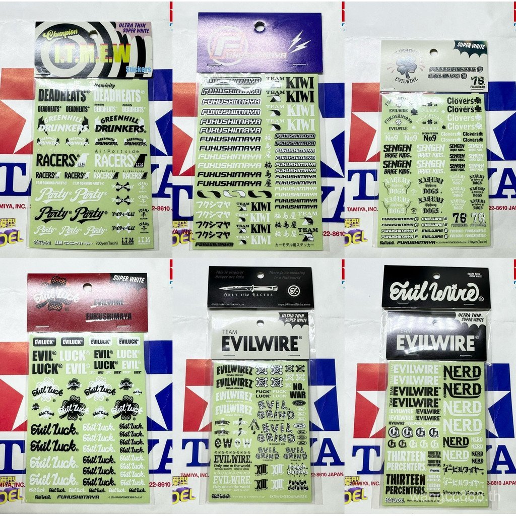 Tamiya อุปกรณ์เสริมขับเคลื่อนสี่ล้อขนาดเล็ก Japan EVILWIRE สติ๊กเกอร์ JapanCup สติ๊กเกอร์