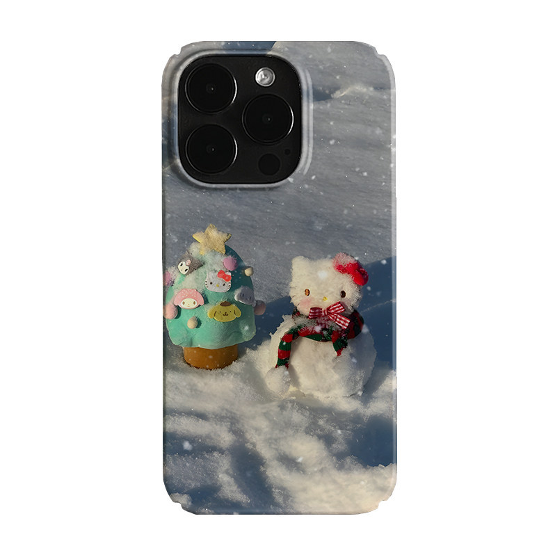 Kt Cat Snowman Art Niche เหมาะสําหรับการ์ตูนระดับไฮเอนด์ iPhone16pro + Apple 15promax เคสโทรศัพท์ฟิล