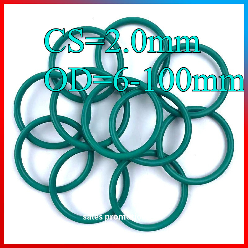 CS2.0mm OD6-100mm โอริงสีเขียว FKM แหวนปิดผนึก HN-MB-1