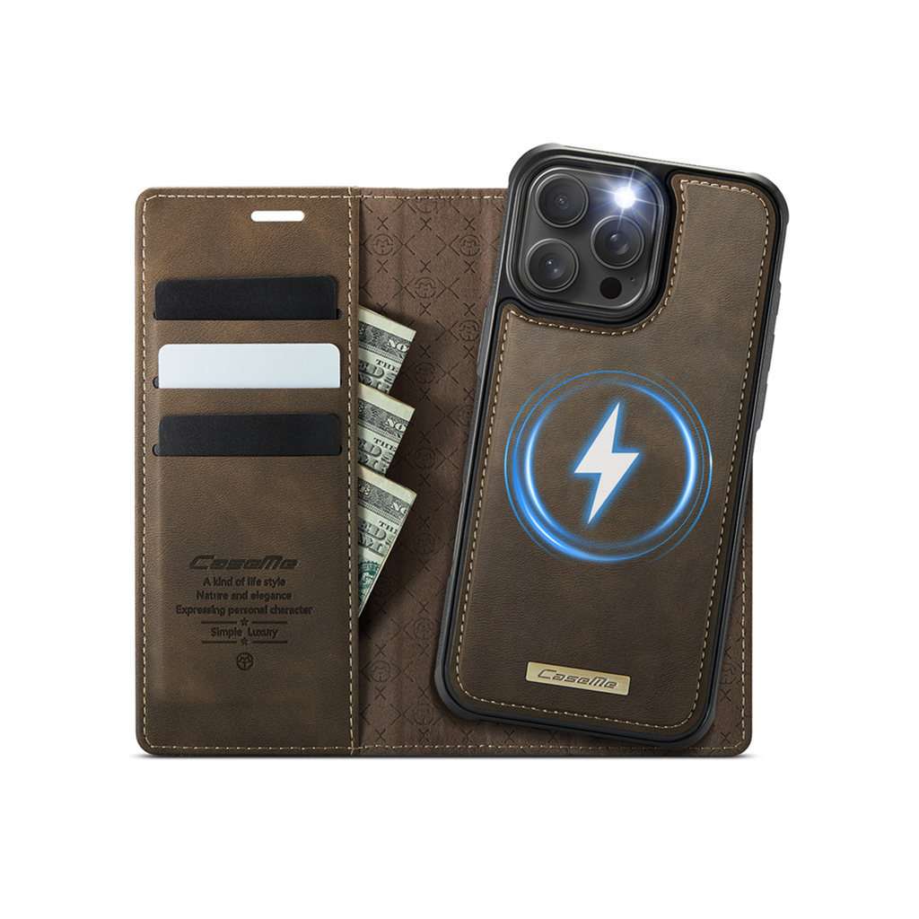 magsafe wallet กระเป๋าตัง Magsafe แม่เหล็กใช้ได้กับ Apple 16pro เคสโทรศัพท์ High-End หนัง 16e สไตล์ใ