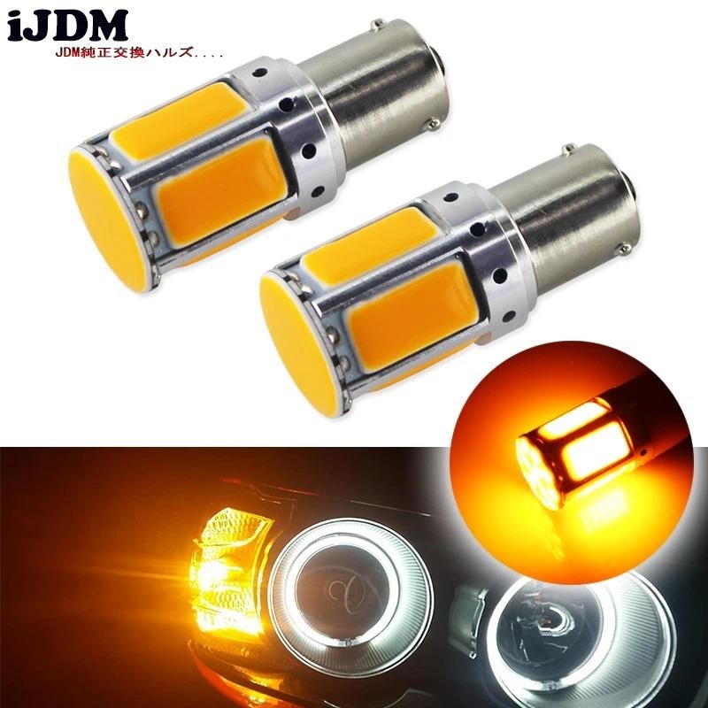 2pcs ไม่ต้องใช้ตัวต้านทาน Amber Yellow COB LED BAU15S 7507 PY21W 1156PY หลอดไฟ LED สําหรับไฟเลี้ยวหน