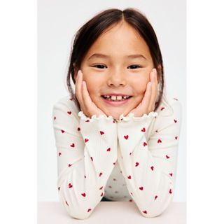 H&M(เอชแอนด์เอ็ม) เสื้อท็อปผ้าริบ Girls Ribbed jersey top 13…