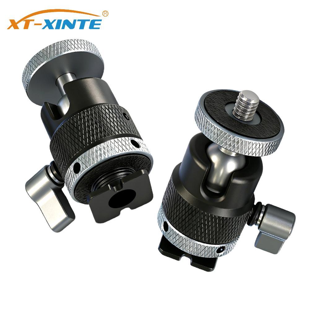 XT-XINTE โลหะรองเท้าเย็นมินิขาตั้งกล้องหัวบอล 360° การหมุนอลูมิเนียมอัลลอยด์สําหรับจอภาพ LED Light ขาตั้งกล้อง
