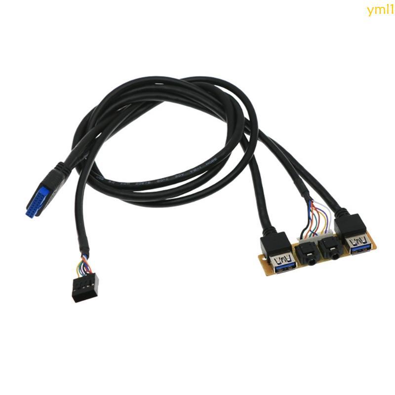 Yml1 เมนบอร์ด USB3 0 + USB2 0 IO บอร์ดสายภายใน HUB Definition Extension Cable สําหรับ PC คอมพิวเตอร์
