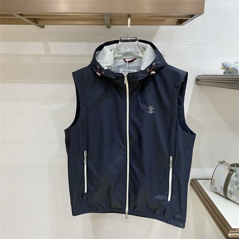 B7E6 Italy BC New autumn and winter men's versatile fashion old money style hooded zip-up embroidere