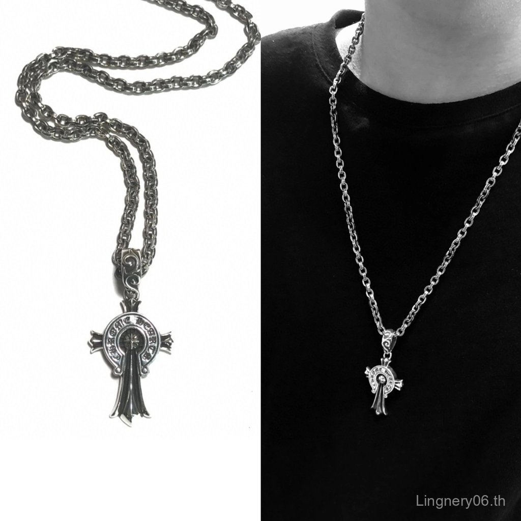 สร้อยคอครอสม้วนเกือกม้า Chrome Hearts