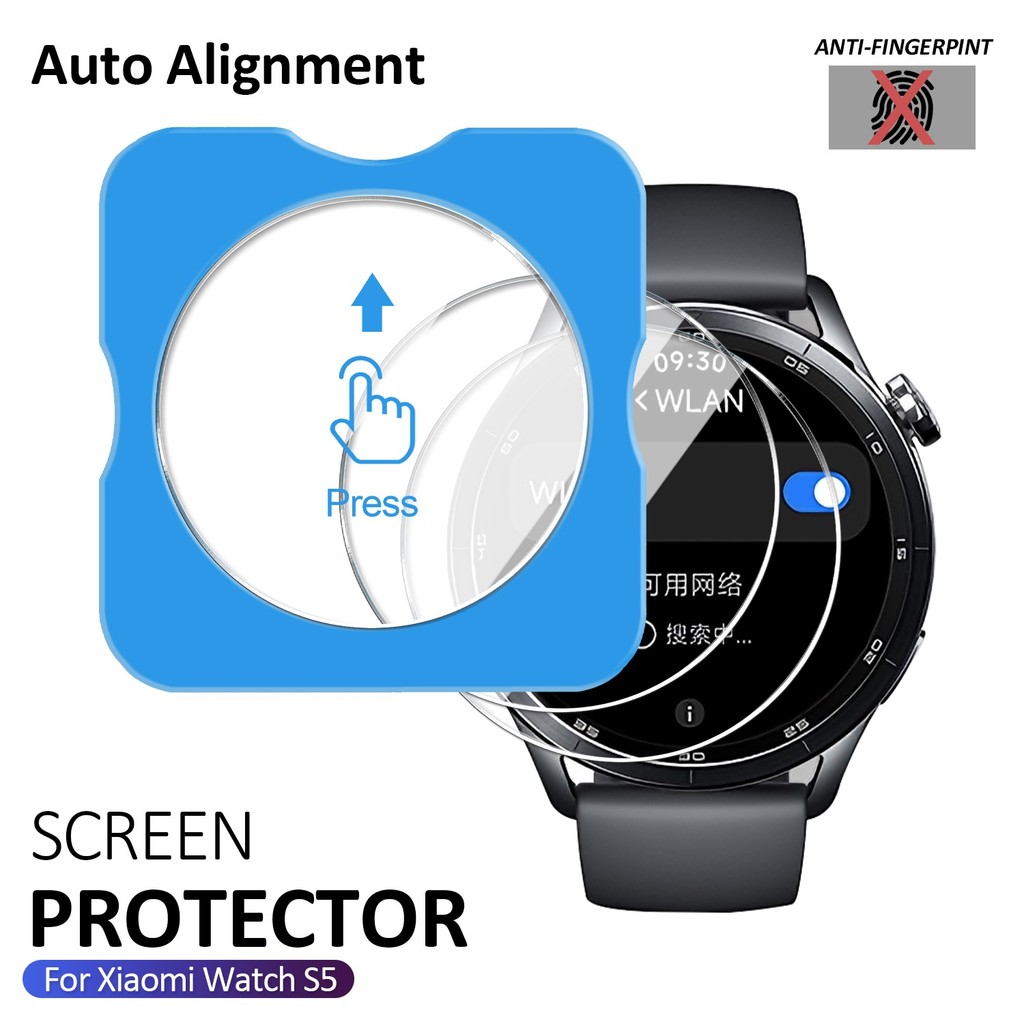 สําหรับ Xiaomi นาฬิกา S5 ป้องกันหน้าจอ Auto Alignment กระจกนิรภัย 9H ความแข็ง HD Clear ฟิล์มป้องกันติดตั้งง่าย