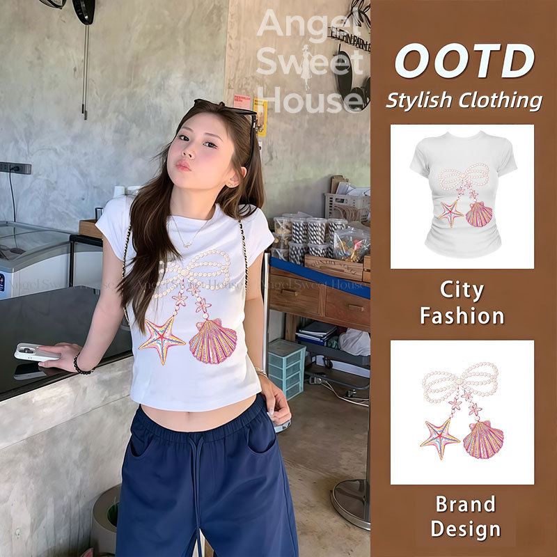 (จัดส่งตลอด 24 ชั่วโมง）Angle Official เสื้อไปทะเล รุ่นใหม่ ทีชียืดมาก ตัวแปร่ง ทันสมัย ทีชี ผ้าเบาและสบาย L56