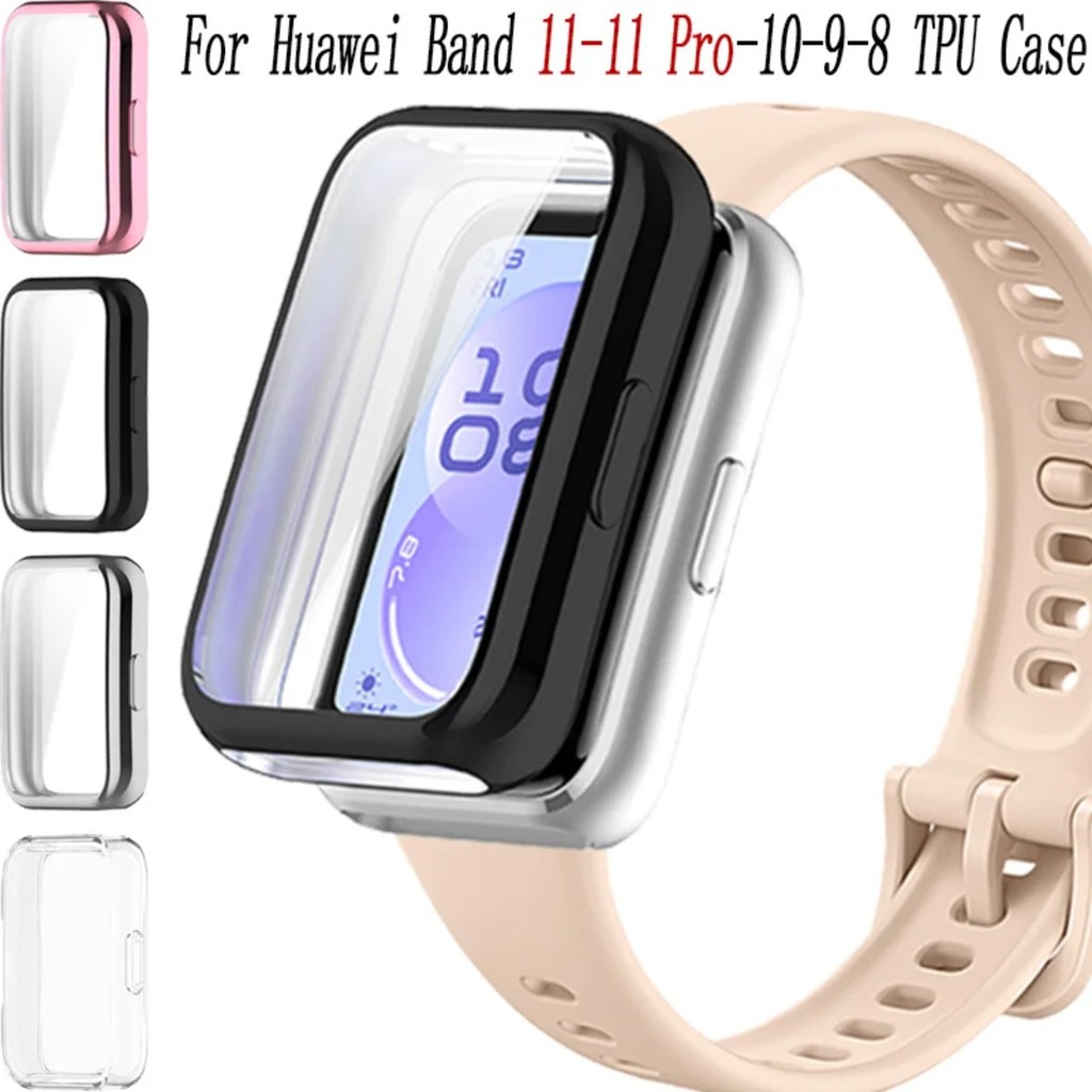 เคสTPUสําหรับHuawei Band 11 Pro 10 9 8 ป้องกันหน้าจอชุบฝาครอบป้องกันสําหรับHuawei Band 11 เปลือกกันชน