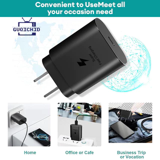 หัวชาร์จเร็ว+สายชาร์จเร็ว PD อะแดปเตอร์ชาร์จเร็ว Samsung 25W พร้อมสายชาร์จอัจฉริยะแบบหยด องรับรุ่น 7~15