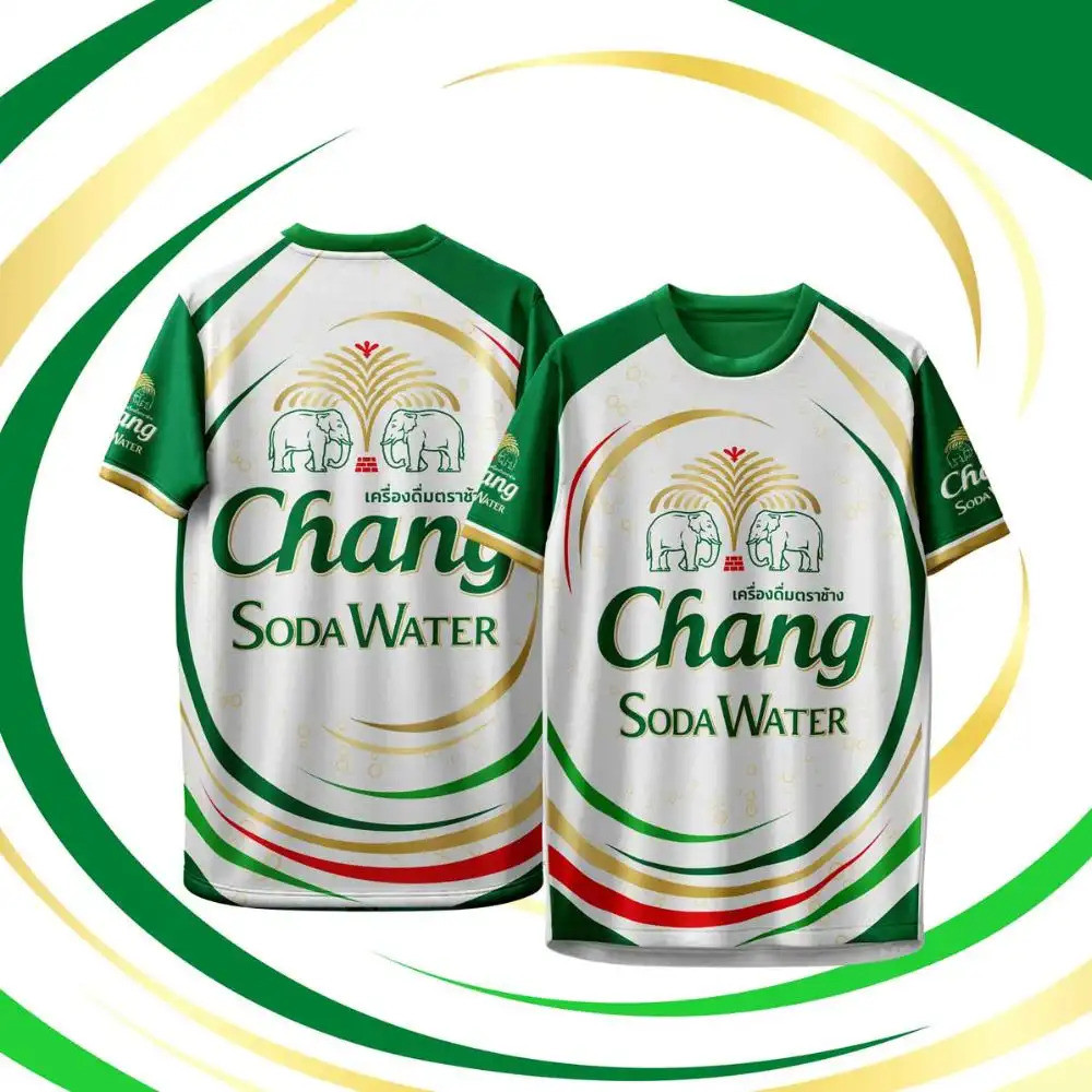 เสื้อยืดพิมพ์ลาย Chang Energy Drinks ทำจากผ้าน้ำหนักเบา พิมพ์ลายสวยงาม สวมใส่สบาย และระบายอากาศได้ดี