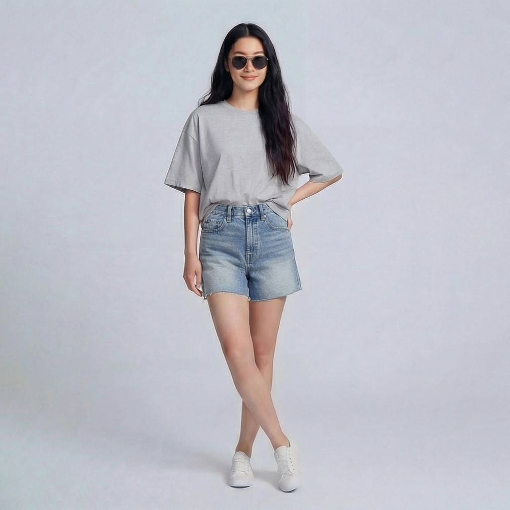 กางเกงยีนส์ขาสั้น แต่งปลายขาขาดรุ่ย เอวสูง ทรงเป๊ะ ทรงสวย เกาหลีน่ารักชิคๆ แฟชั่นทันสมัย - รูปที่ 3