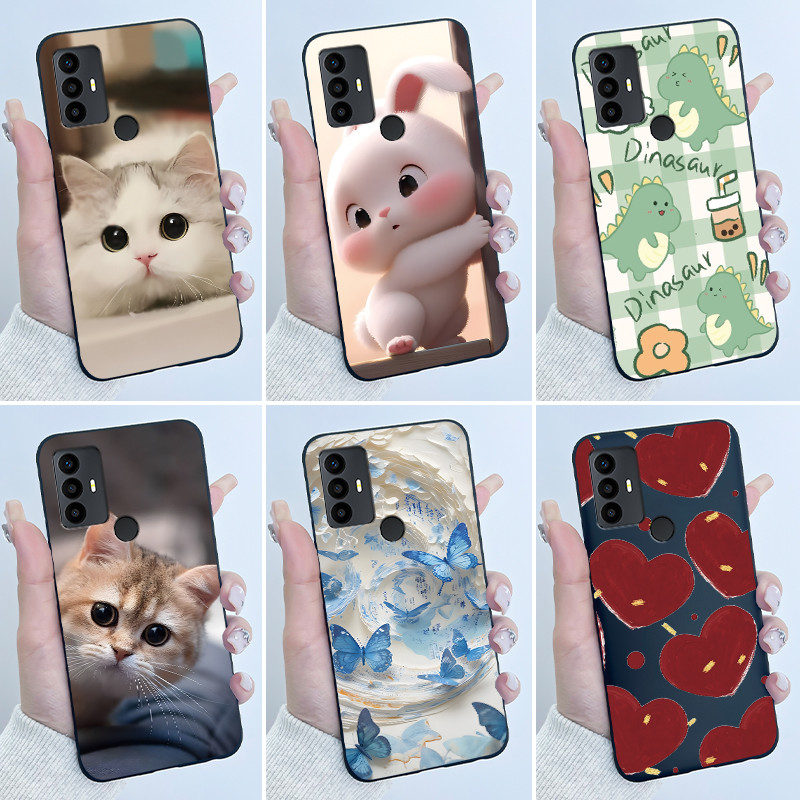 น่ารักสําหรับ TCL 30SE/TCL 30E/TCL 306/TCL 305 การพิมพ์เปลือกป้องกันสําหรับ TCL 30 SE ซิลิโคนนุ่มการ