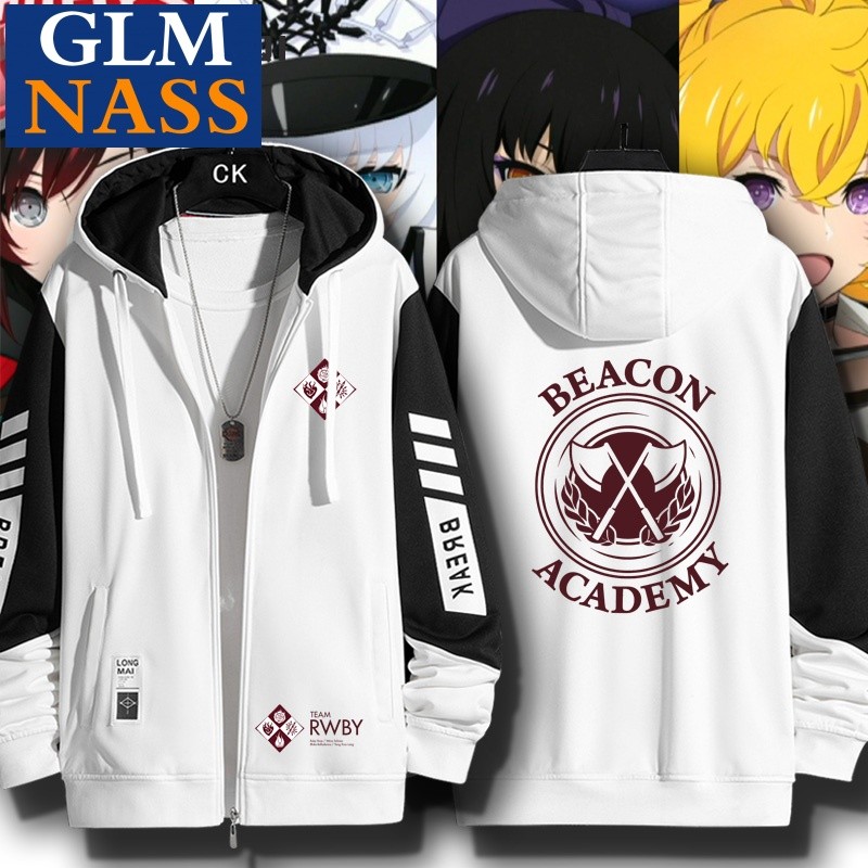 [คลังสินค้าพร้อม] RWBY Four-Color Wars Ruby Rose Crescent Rose Willow คาร์ดิแกนสีขาวเสื้อกันหนาวมีฮู